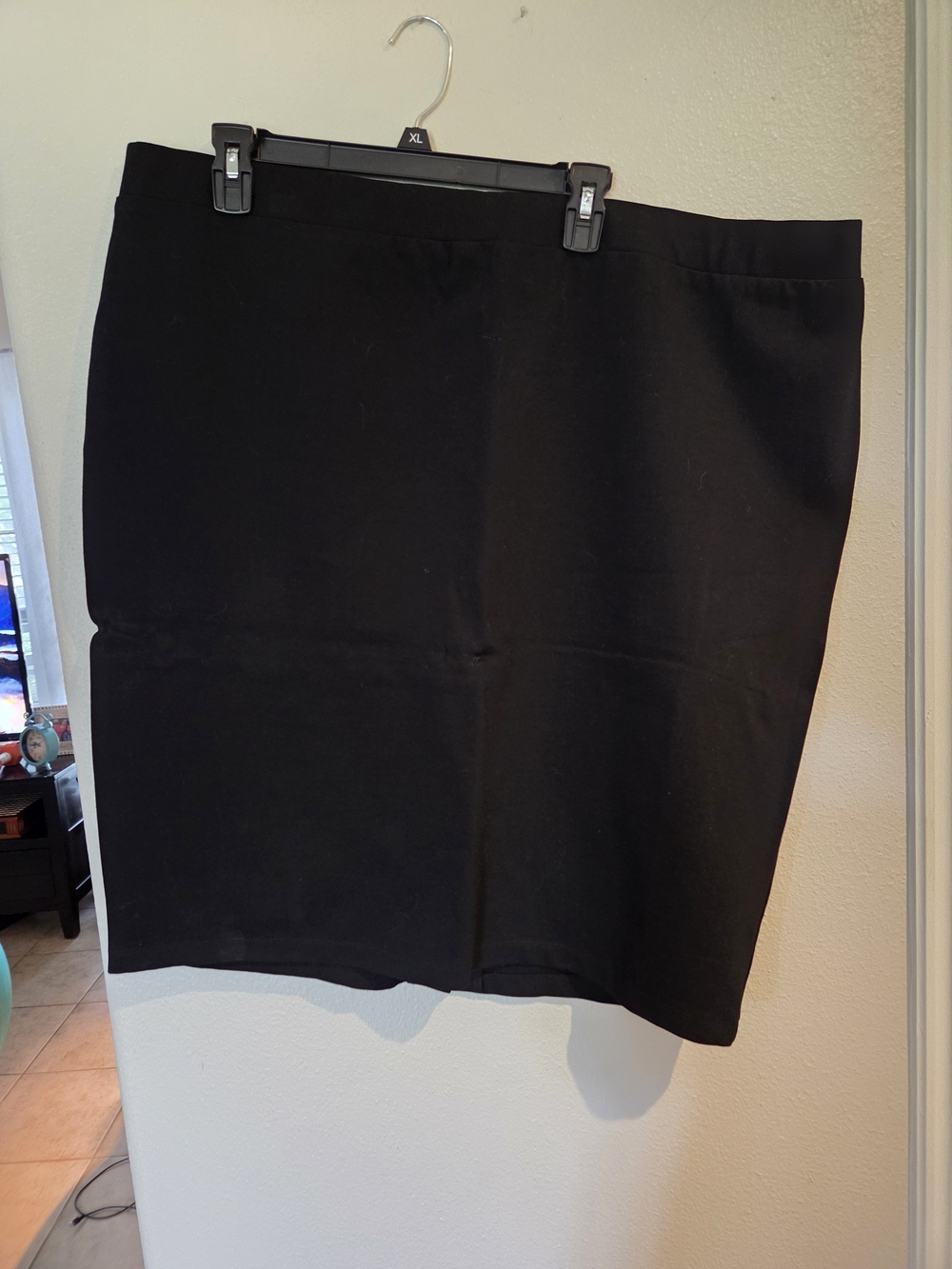 Classic Black Stretch Elastic Waist Pencil Skirt 2X